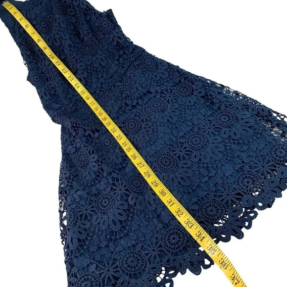 Hollister Crochet Halter Racerback Cut Out Mini Sheath Dress Women Size M Navy - Picture 13 of 16